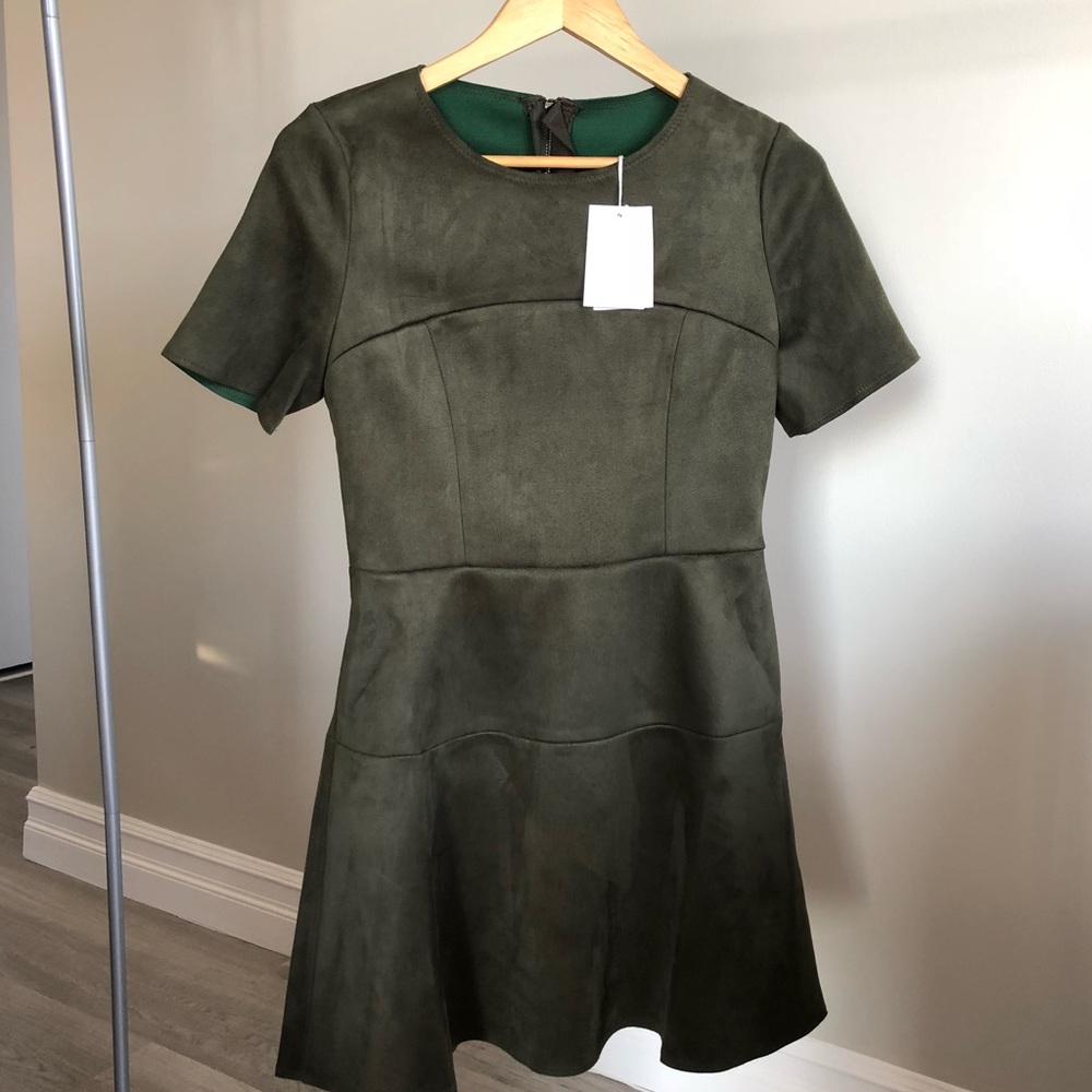 FRENCH CONNECTION a-line faux-suede dress